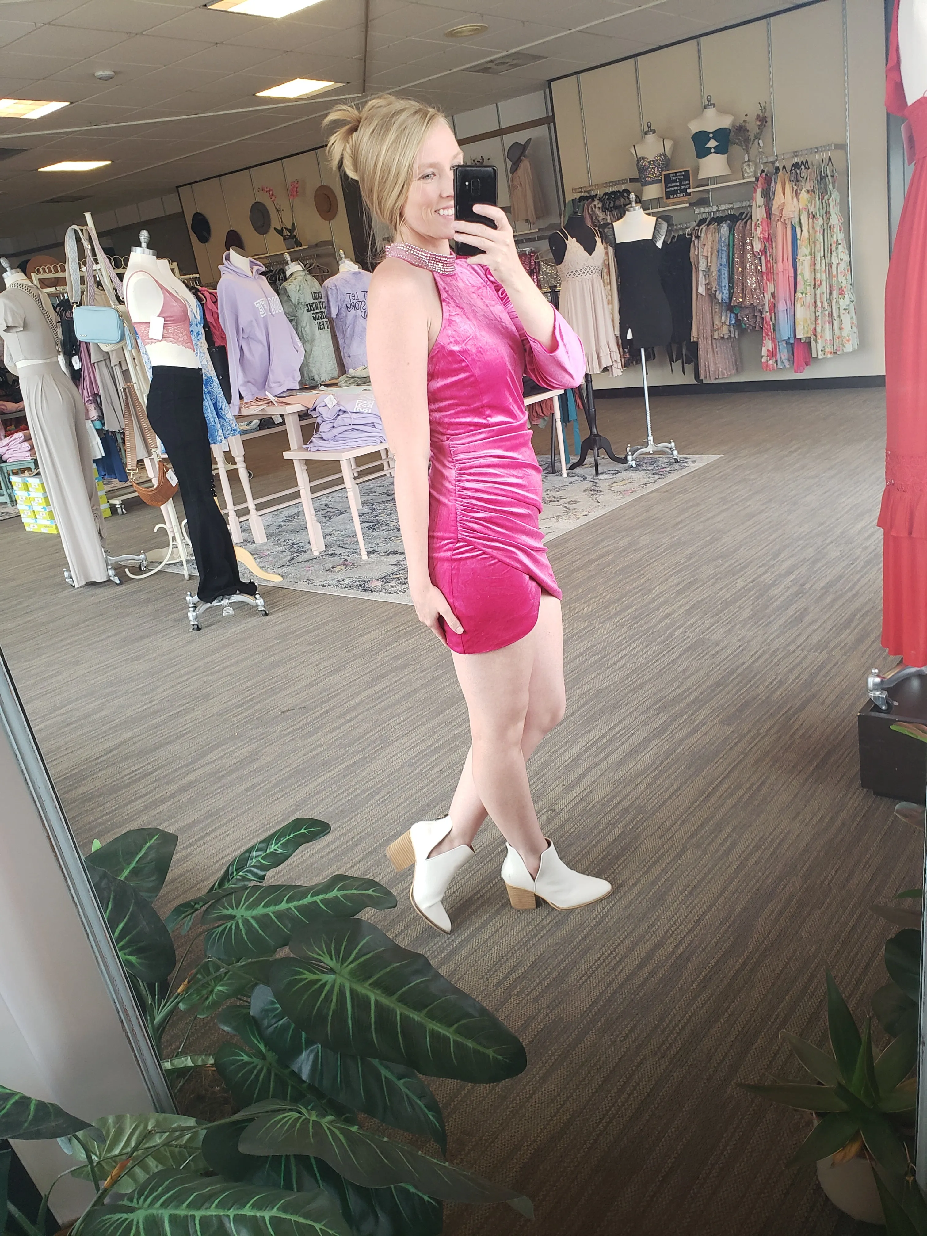 Fuchsia One Sleeve Dress