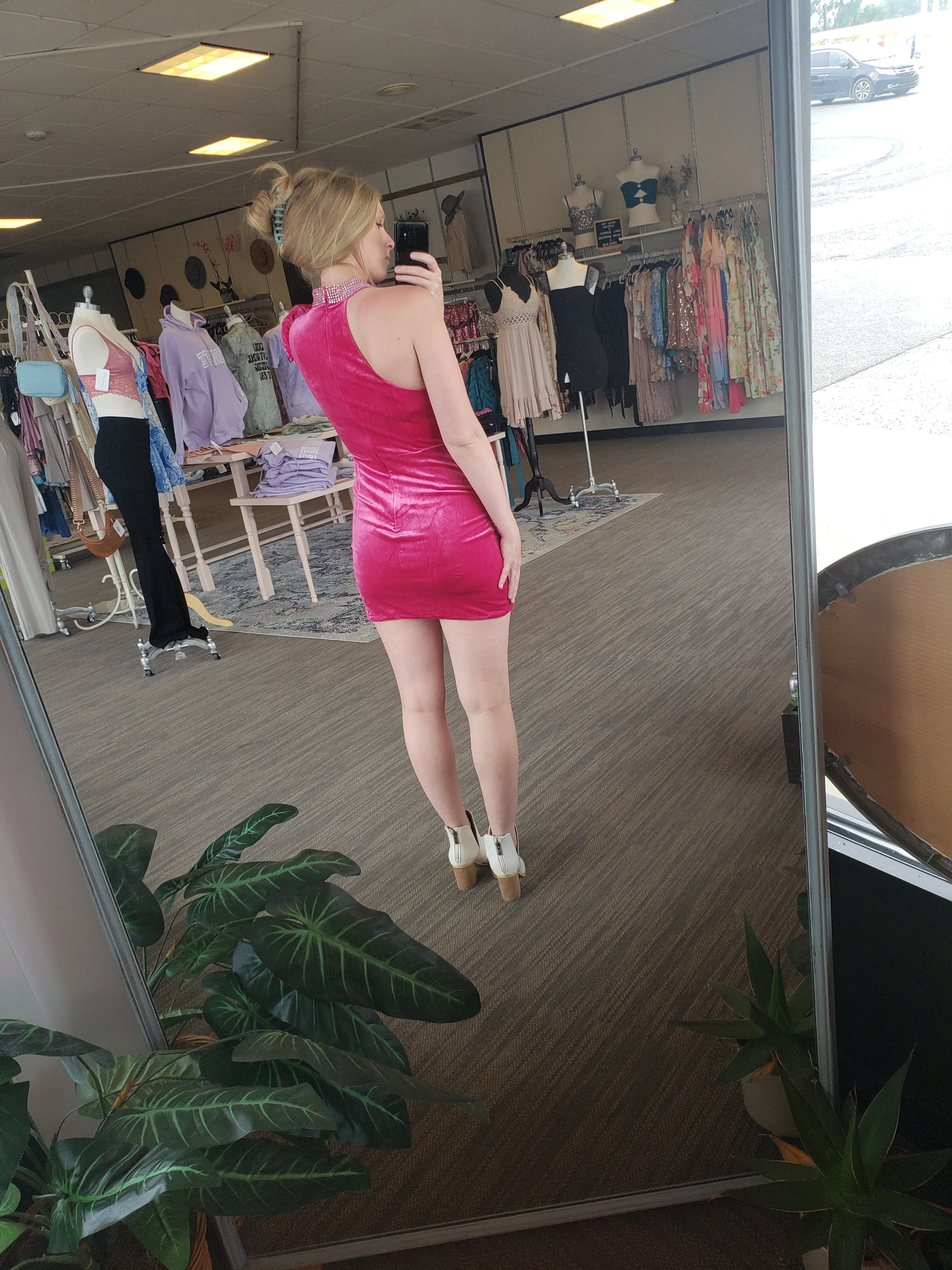 Fuchsia One Sleeve Dress
