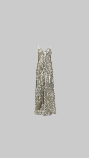 GANNI Metallic floral maxi dress