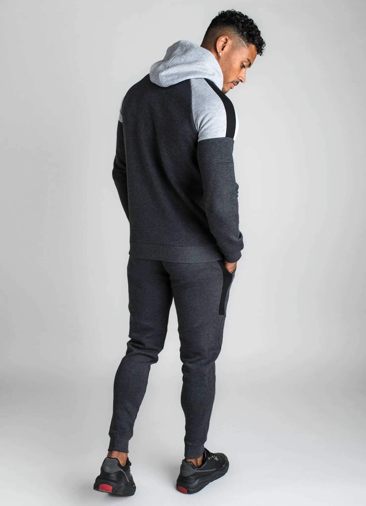 GK Contrast Core Plus Tracksuit Top - Charcoal Marl/Grey Marl