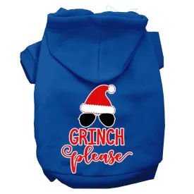 Grinch Please Screen Print Dog Hoodie Blue Xxl (18)