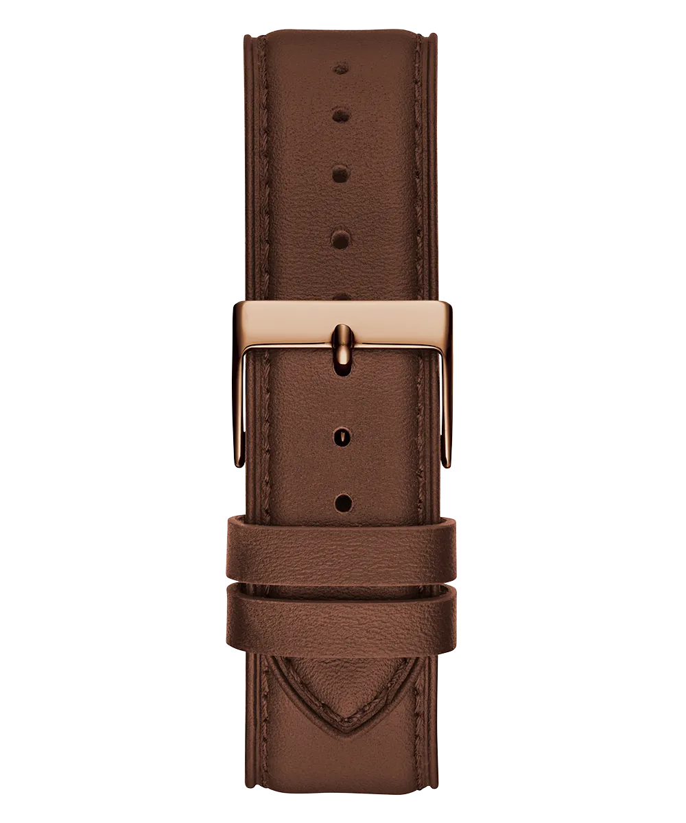 GUESS Mens Brown Rose Gold Tone Multi-function Watch