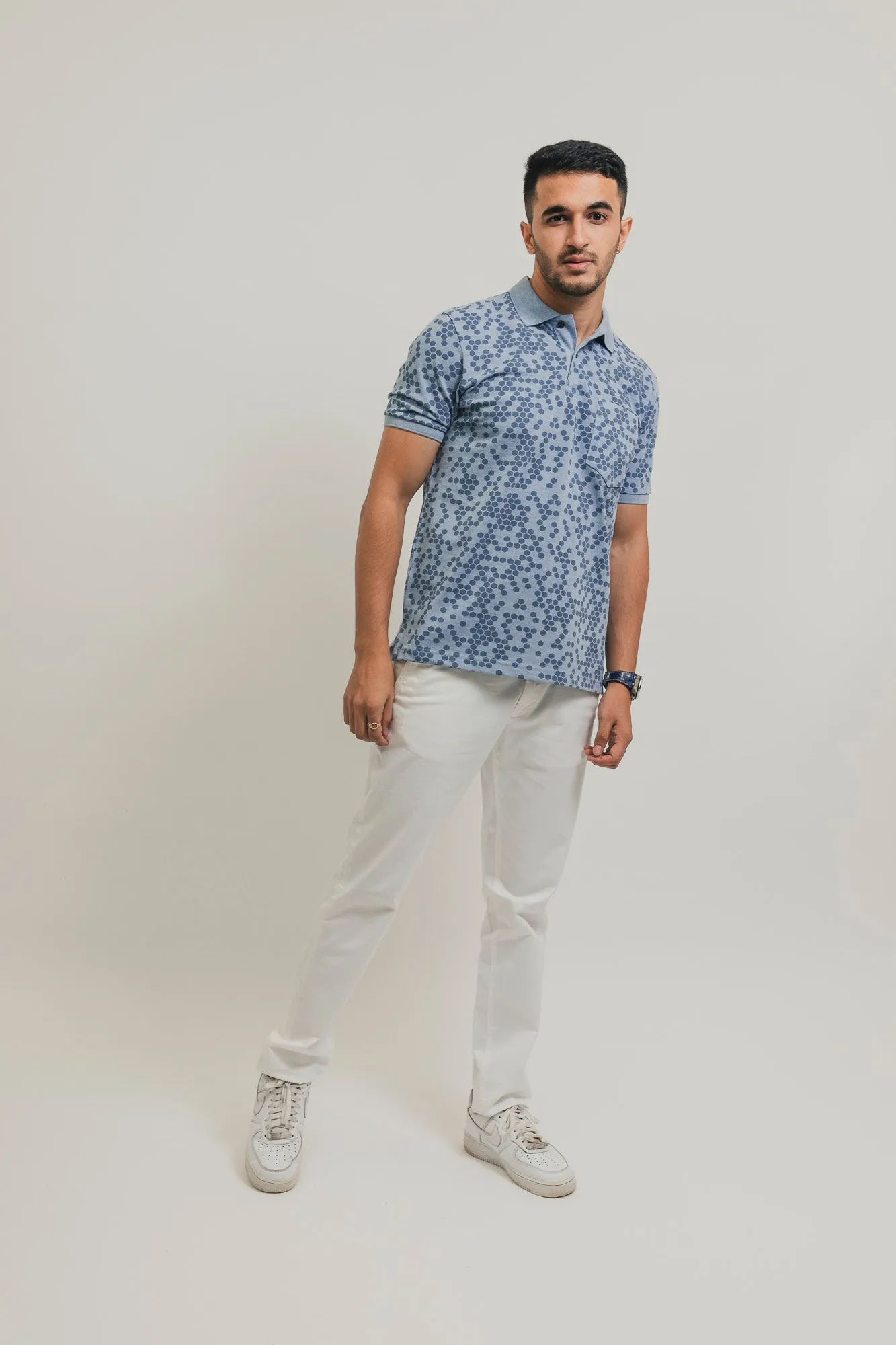 Hex Print Polo
