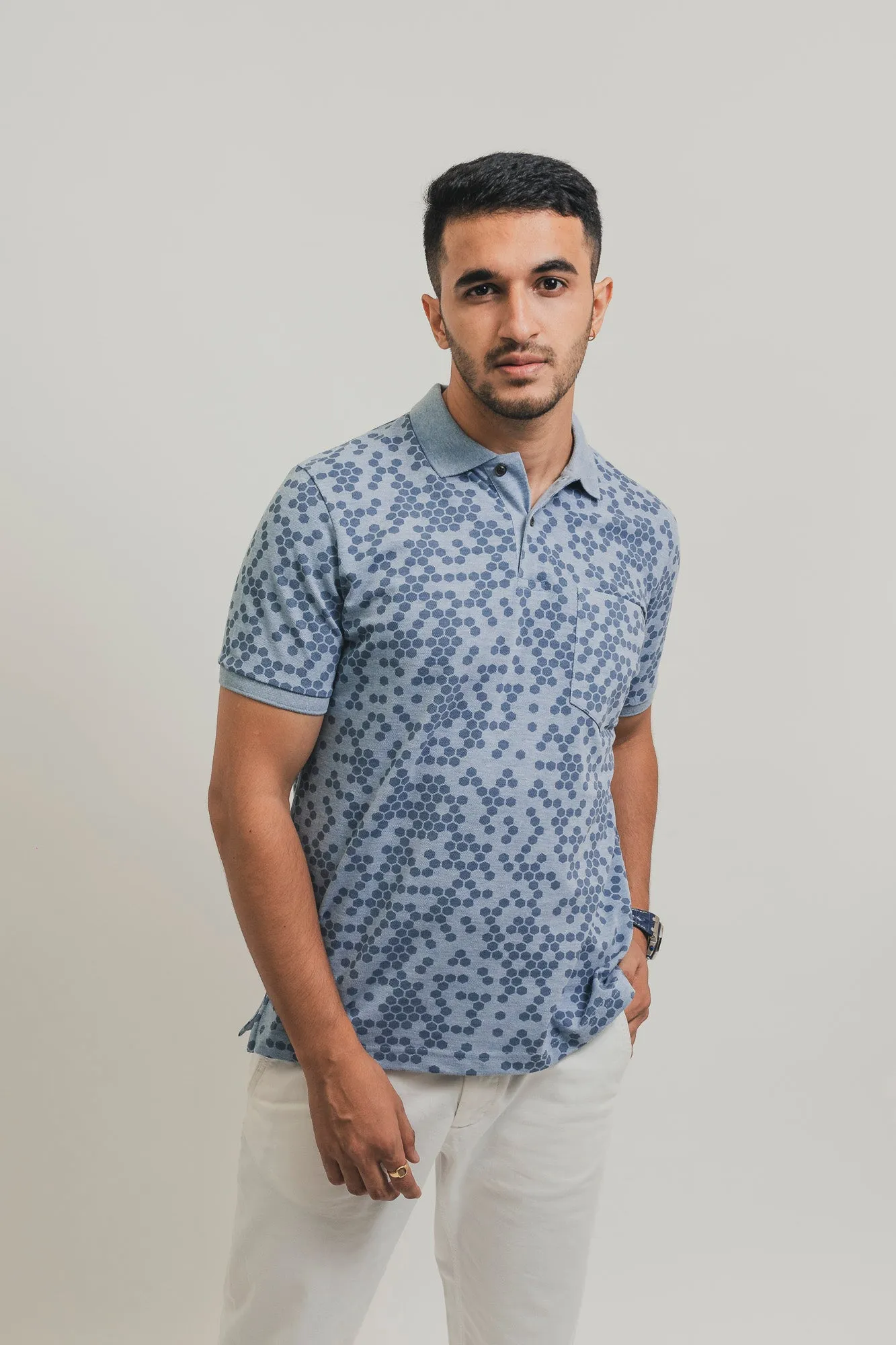 Hex Print Polo