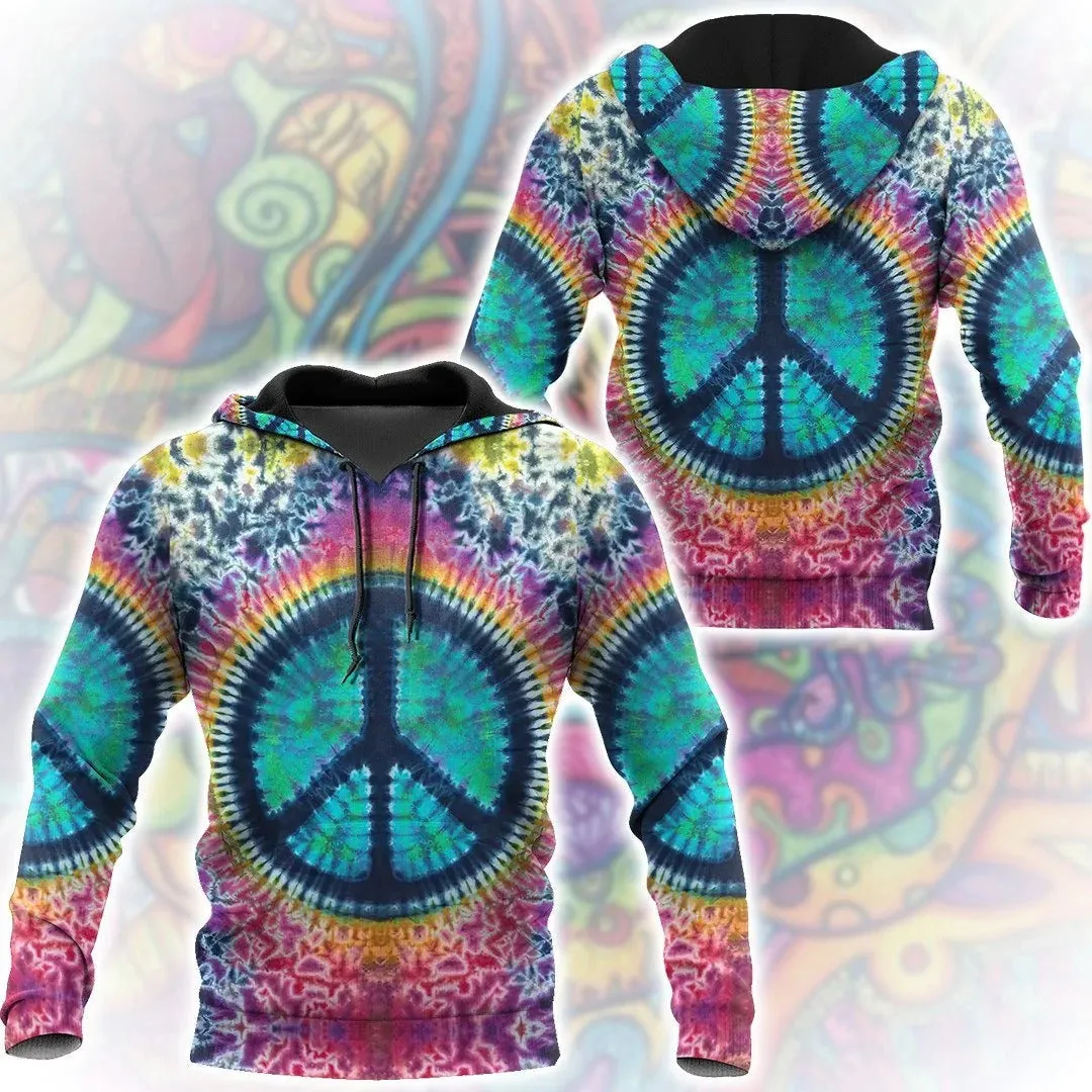 Hippie Symbols Love For Men And Women Hoodie, Hippie Aunt Gift