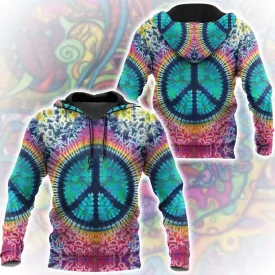 Hippie Symbols Love For Men And Women Hoodie, Hippie Aunt Gift