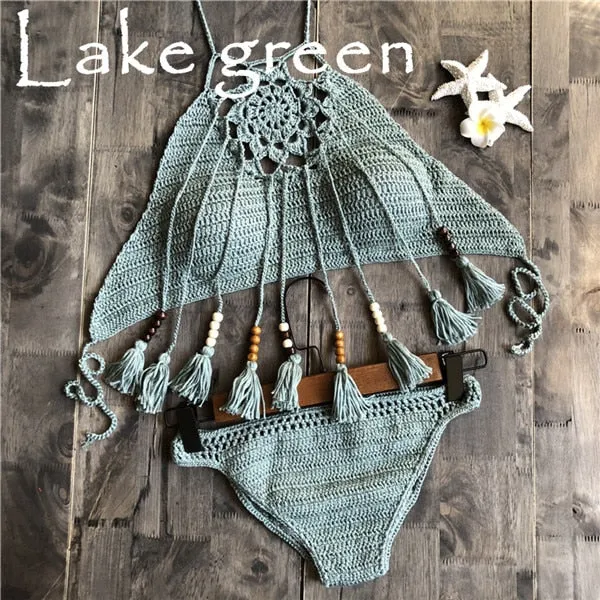 Hollow Knitting Bohemian Bikini
