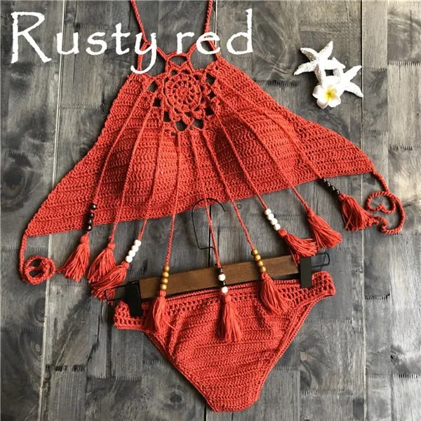 Hollow Knitting Bohemian Bikini