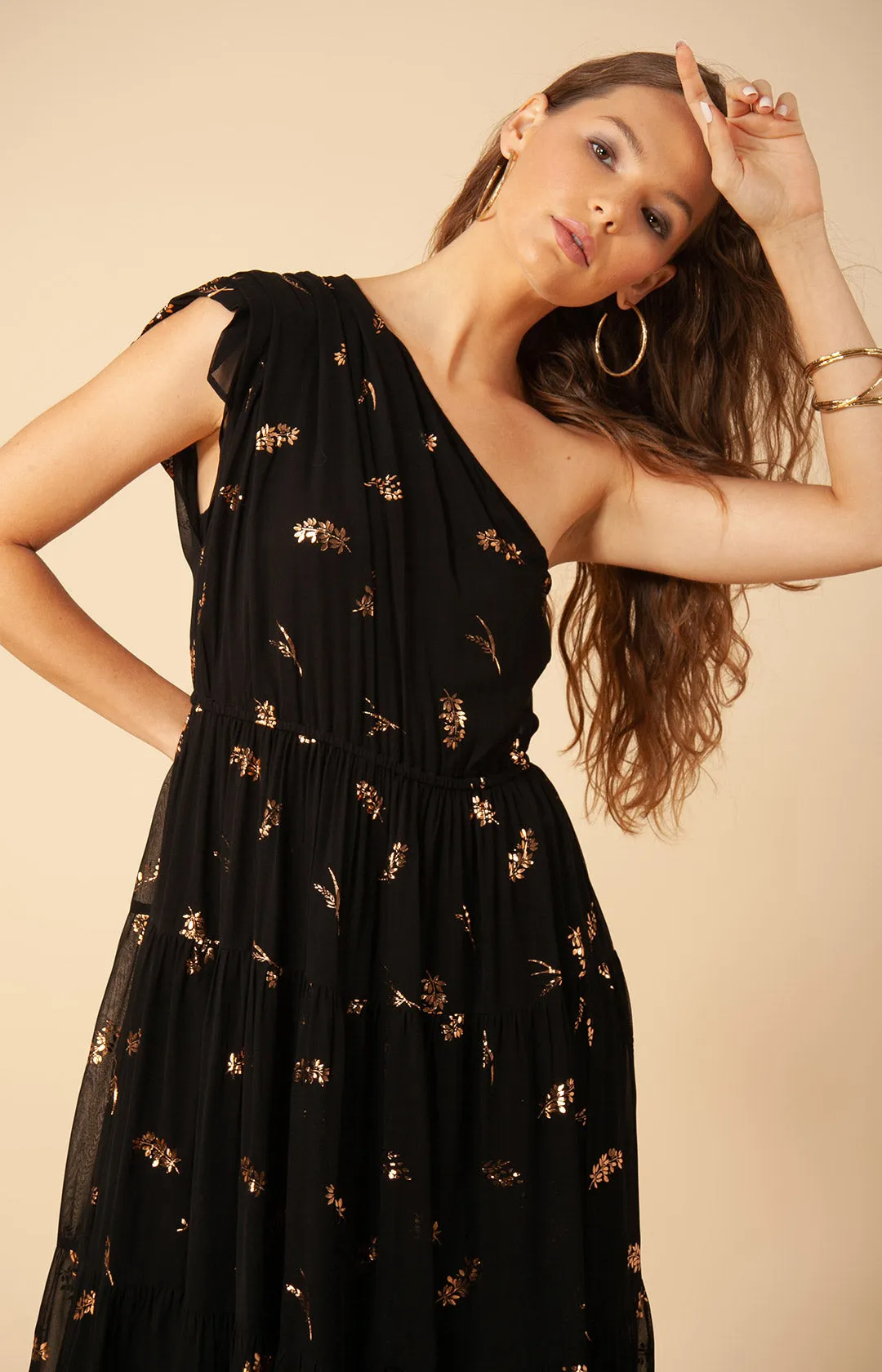 Hollynn Asymmetrical Solid Maxi Dress