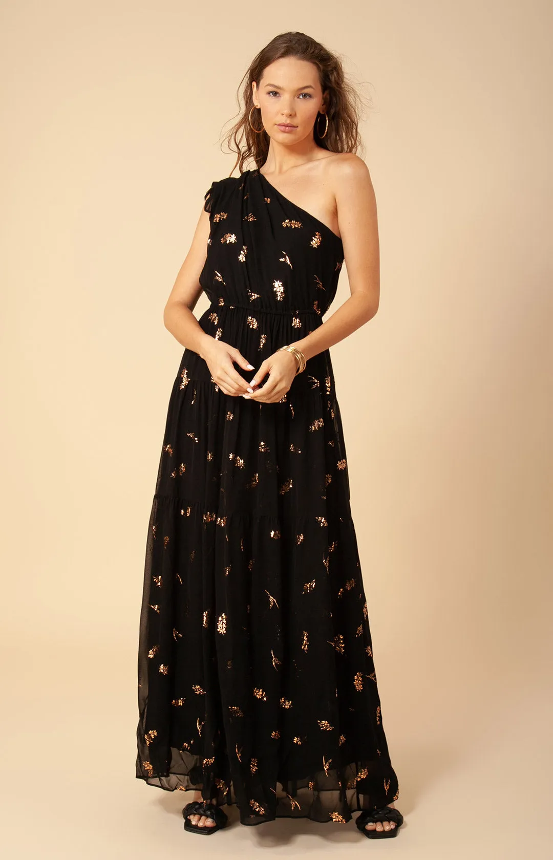 Hollynn Asymmetrical Solid Maxi Dress