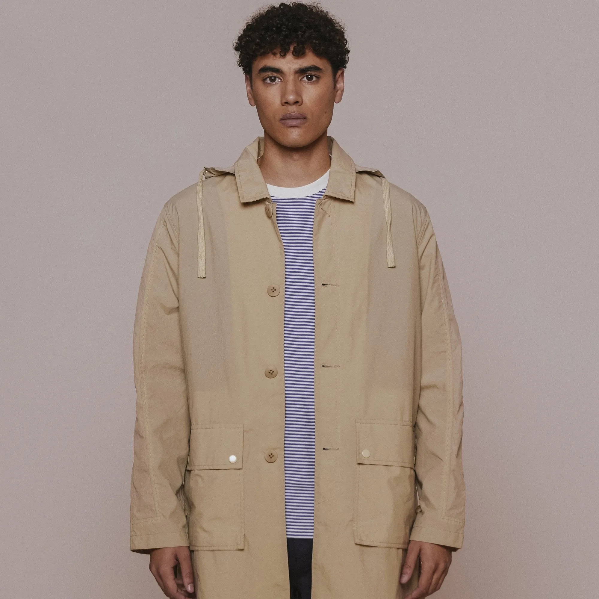 Hooded Mac - Stone
