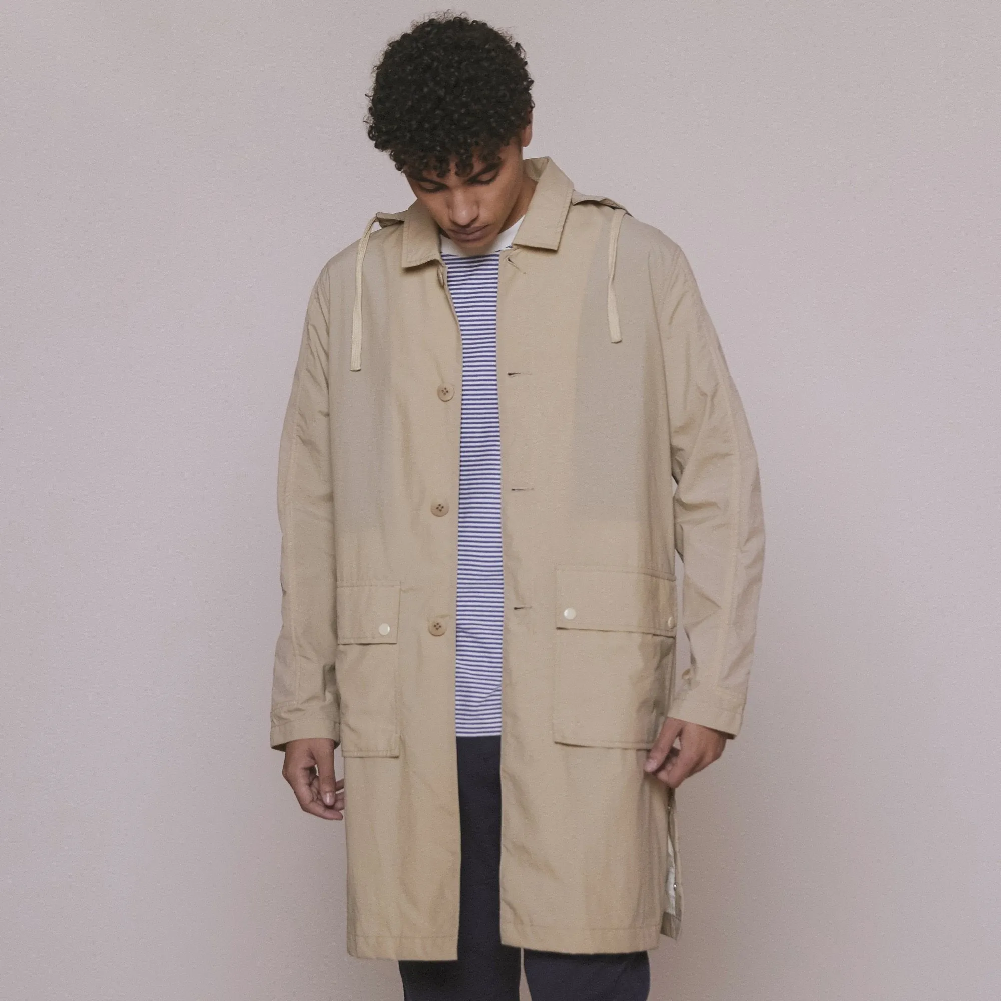 Hooded Mac - Stone