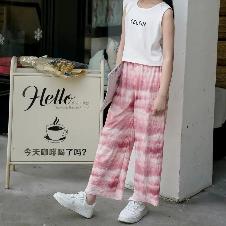 Ink Style Summer Kids Wide Leg Pants