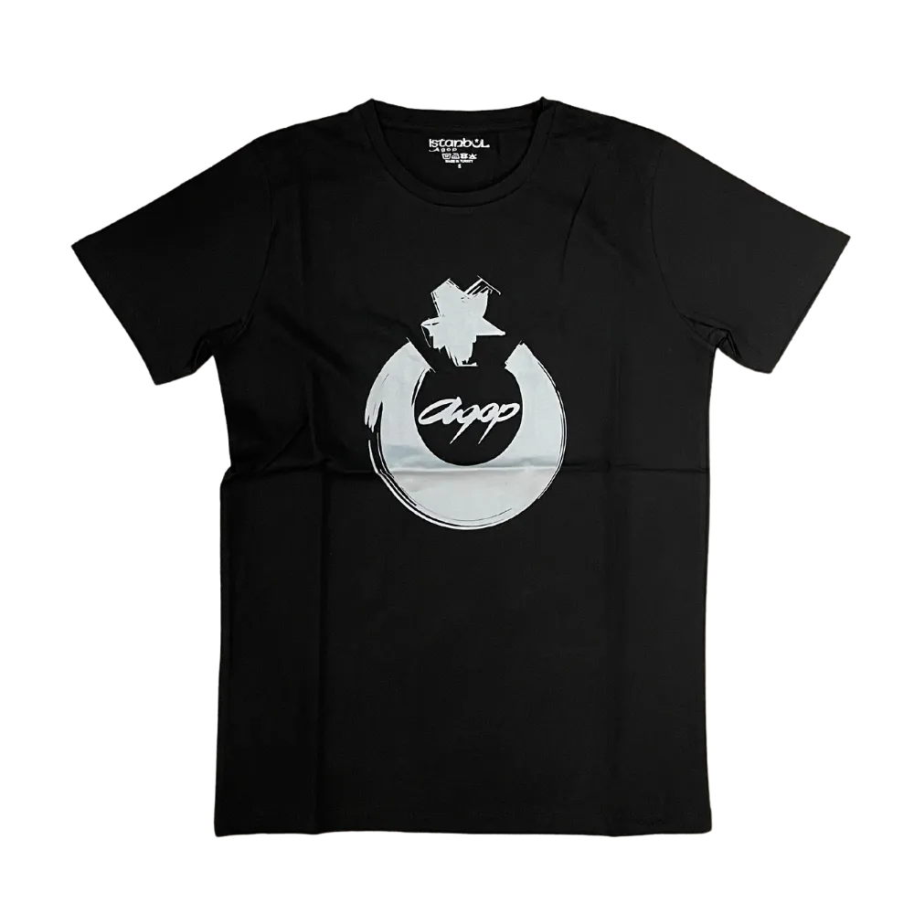 Istanbul Agop T Shirt "Istanbul Agop STAR" (GREY LOGO) BLACK TEE