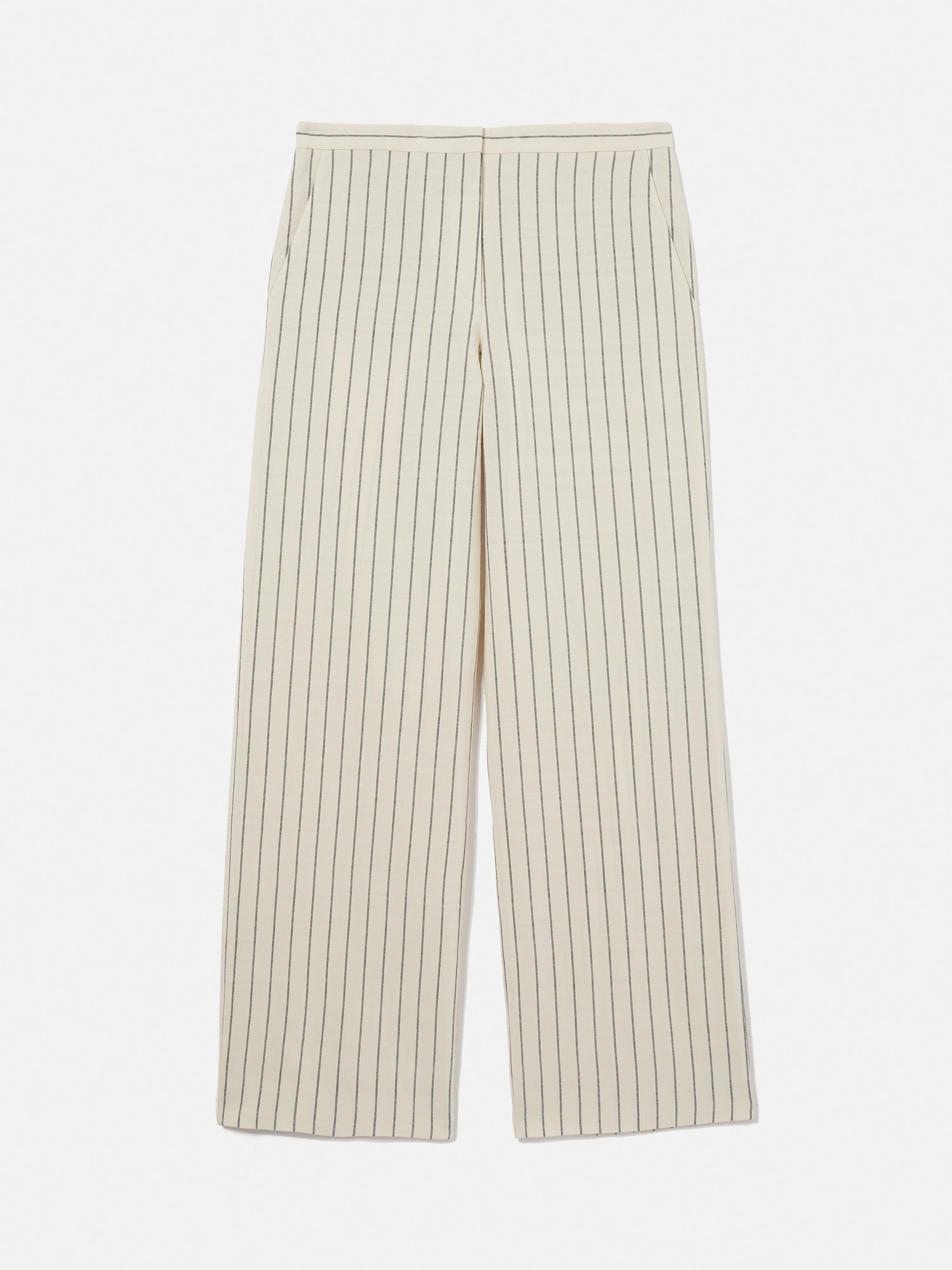 Italian Pinstripe Trouser | White