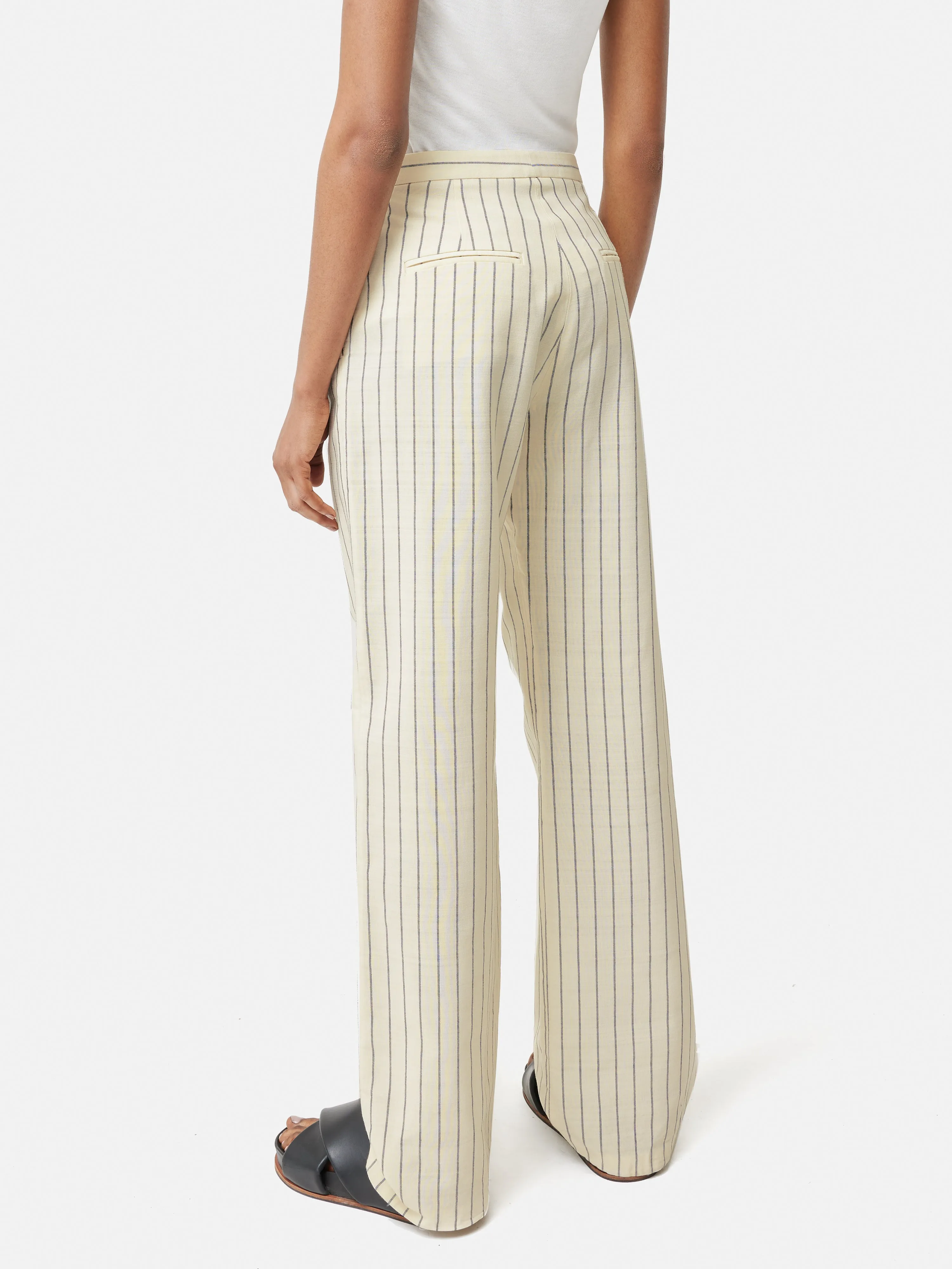 Italian Pinstripe Trouser | White