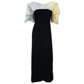 JACQUELINE DE RIBES Velvet Color Block Gown Size 2-4