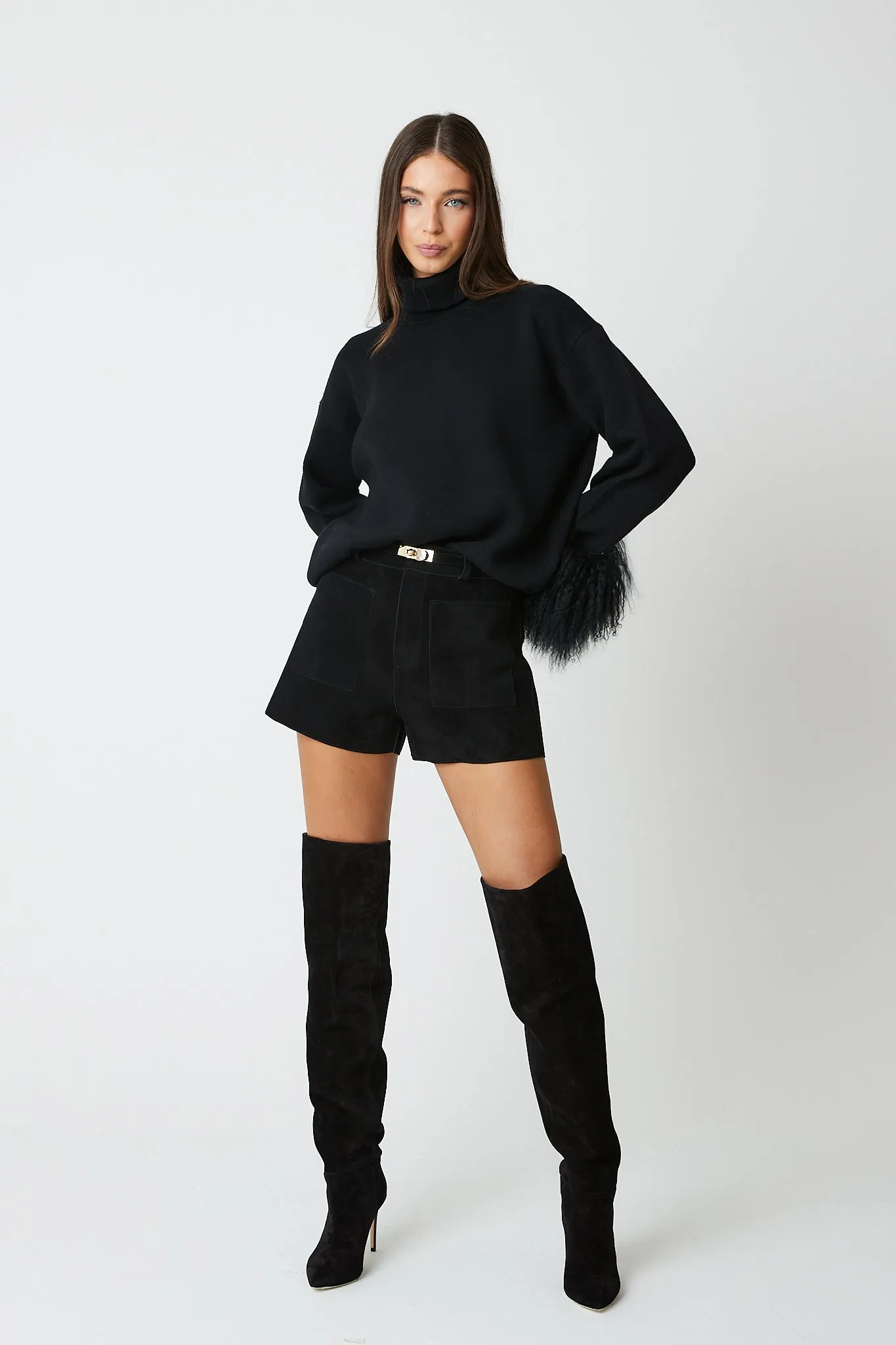 Jumper with Mongolian Fur Cuff