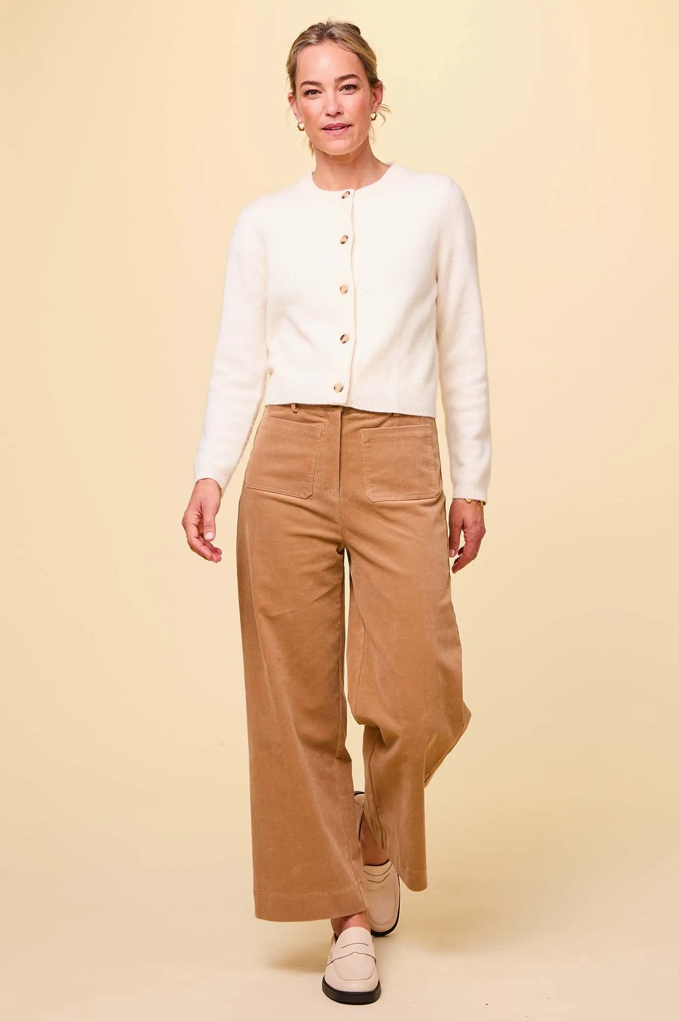 Kendal Cropped Corduroy Trouser | Camel