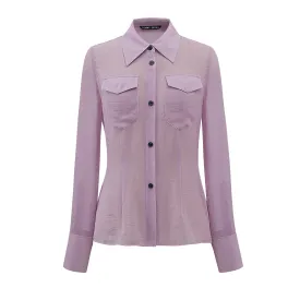 Lilac Crinkle Chiffon Shirt