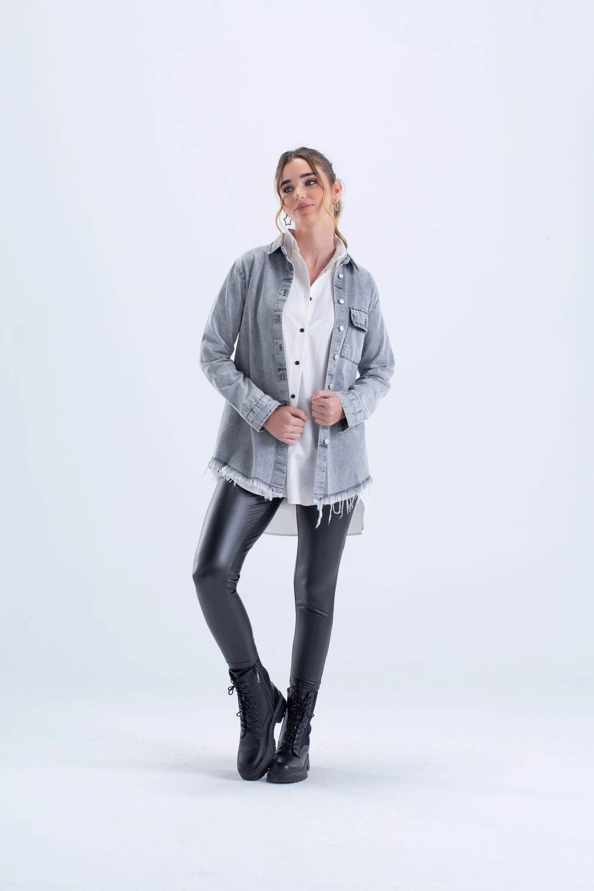 Long Oversized Denim Shirt