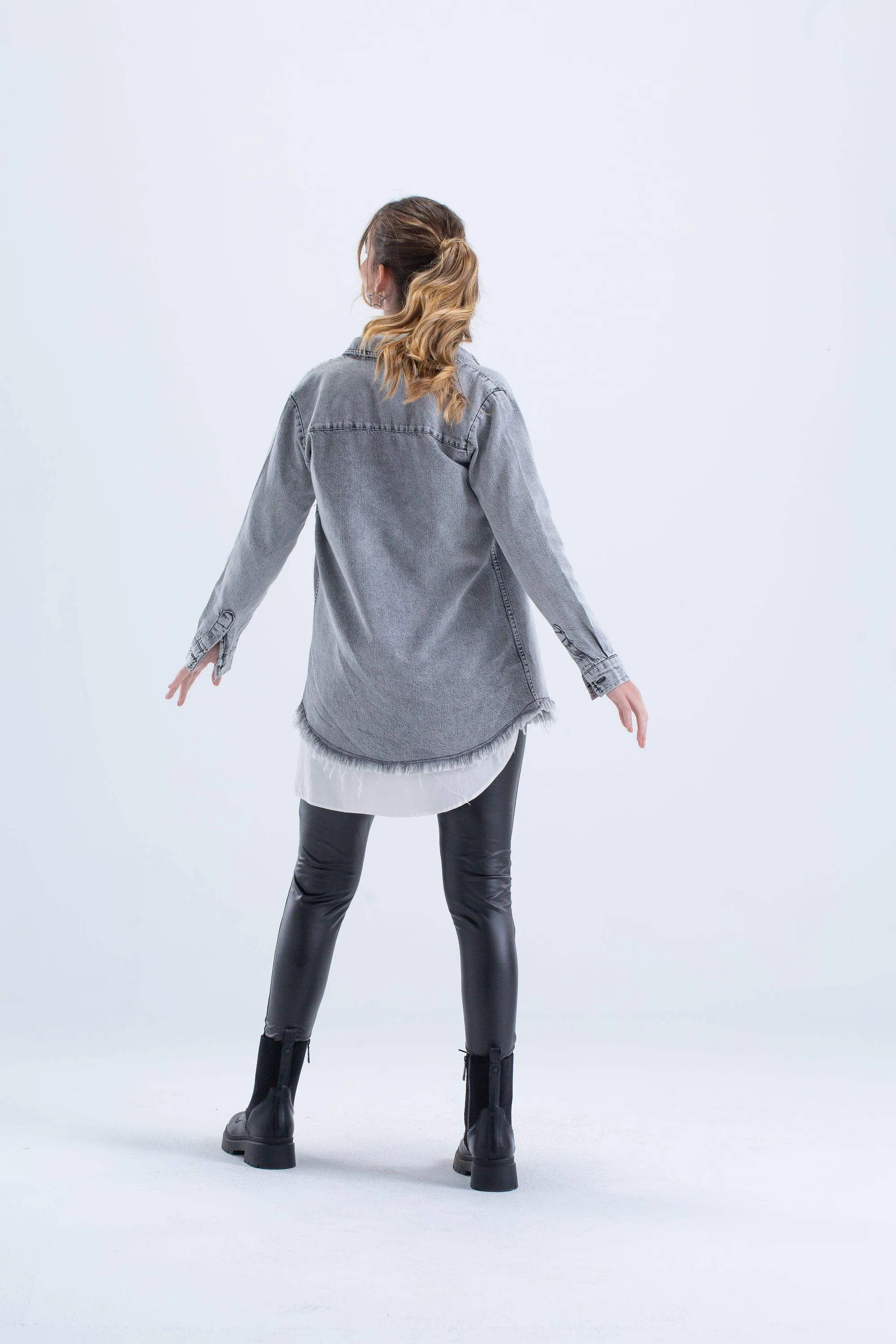 Long Oversized Denim Shirt