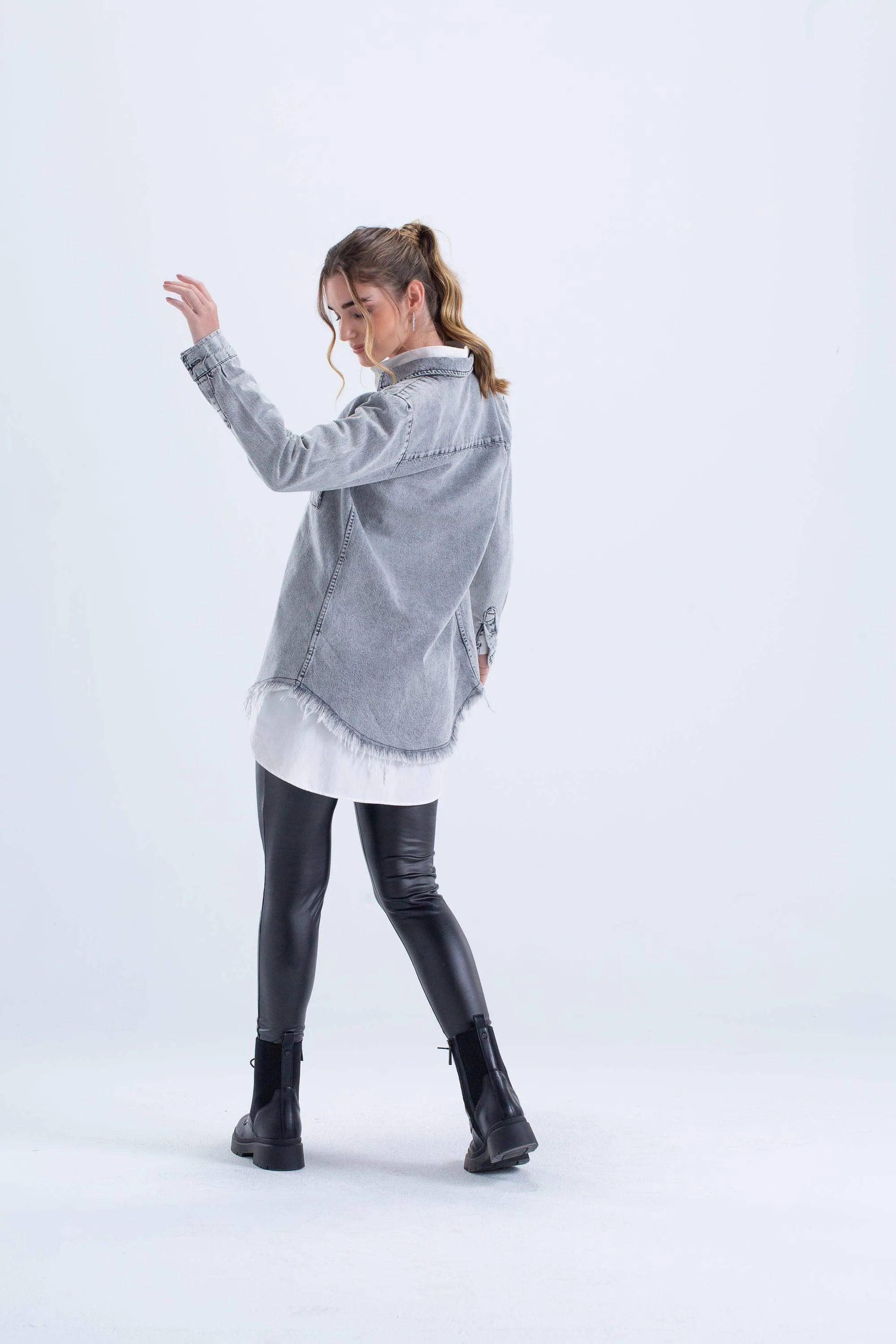 Long Oversized Denim Shirt