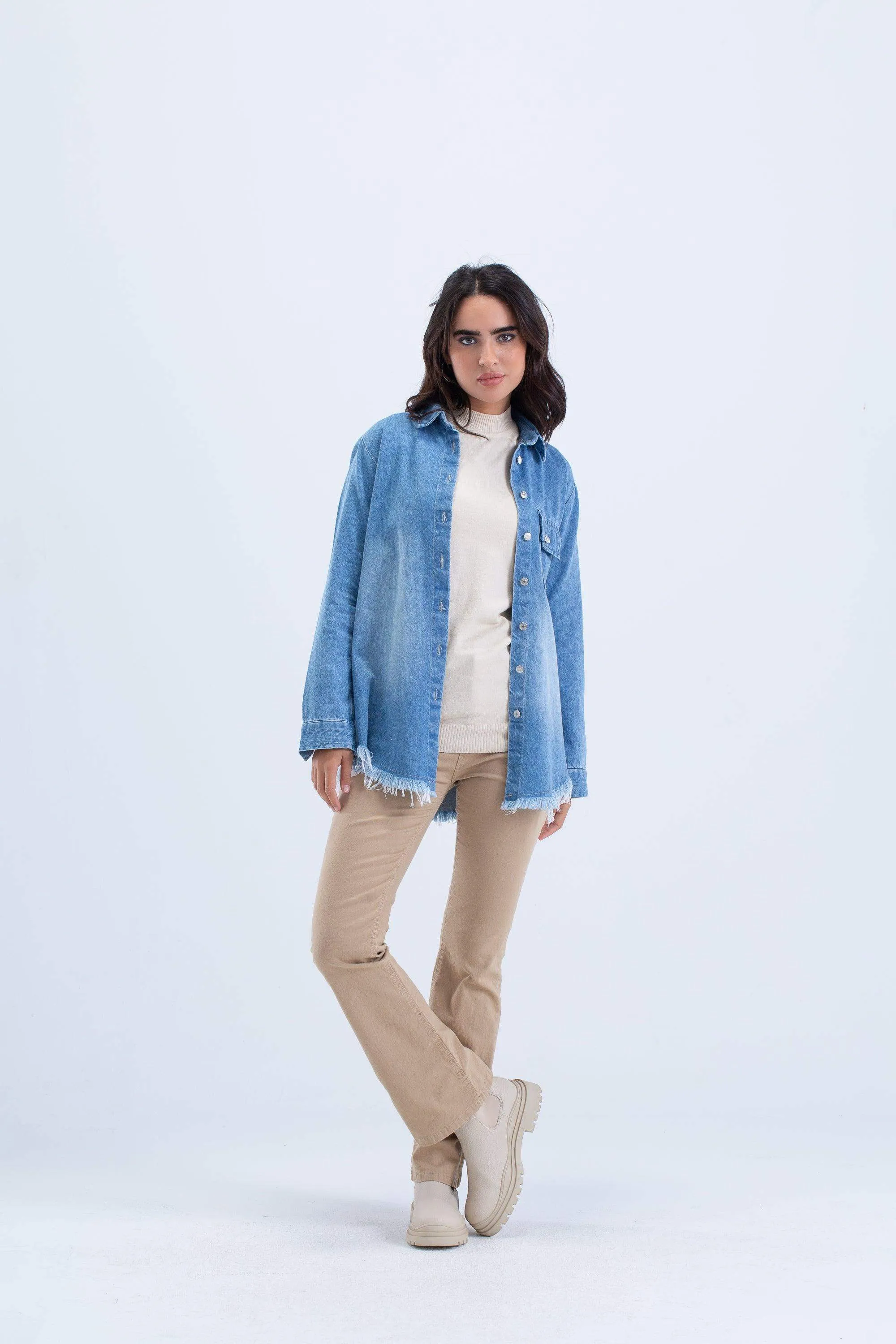 Long Oversized Denim Shirt