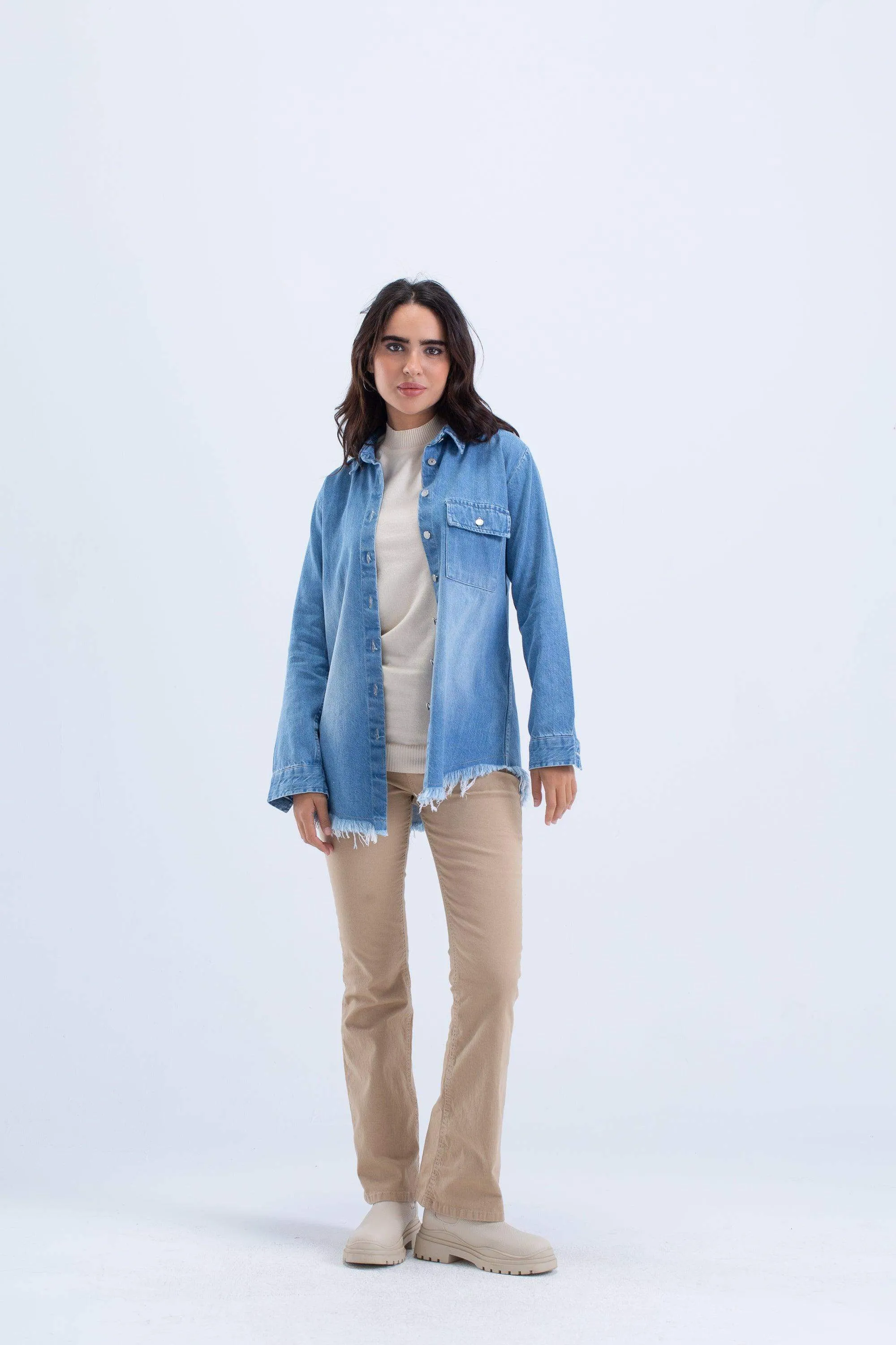 Long Oversized Denim Shirt