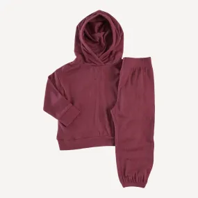 long sleeve boxy topstitch hoodie   relaxed jogger set | port | modal skinny rib