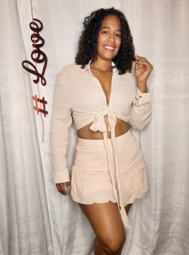 Long Sleeve Top & Mini Skirt Set