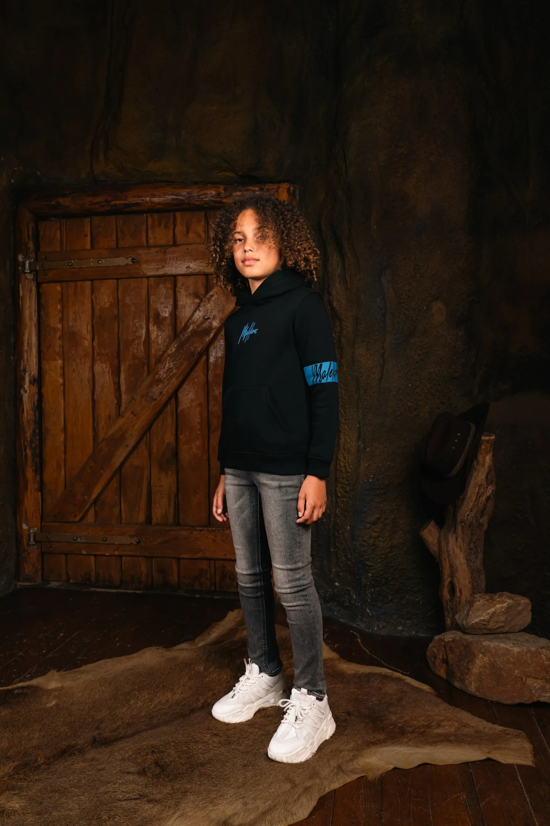 Malelions Junior Captain Hoodie | Black/Cobalt