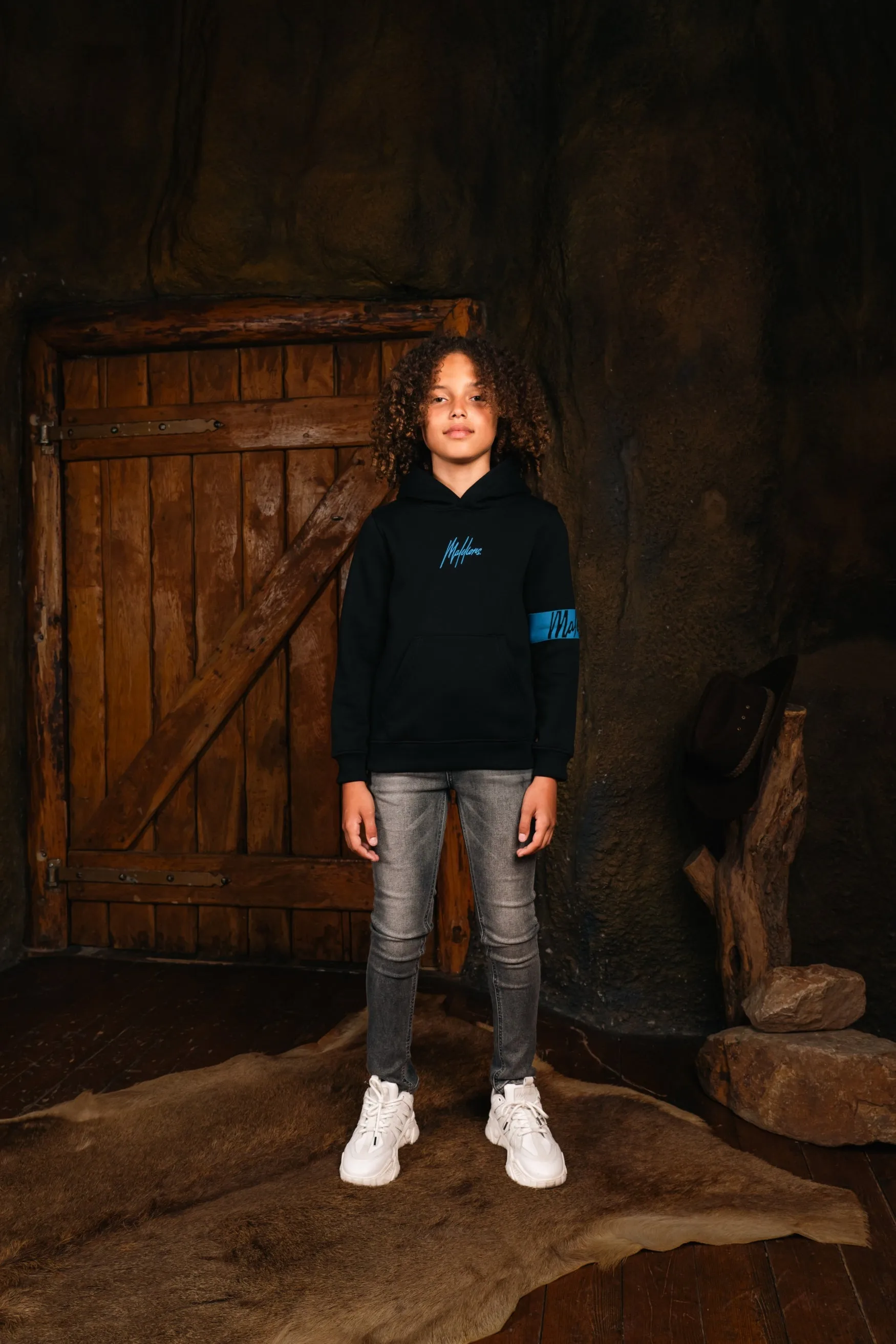 Malelions Junior Captain Hoodie | Black/Cobalt