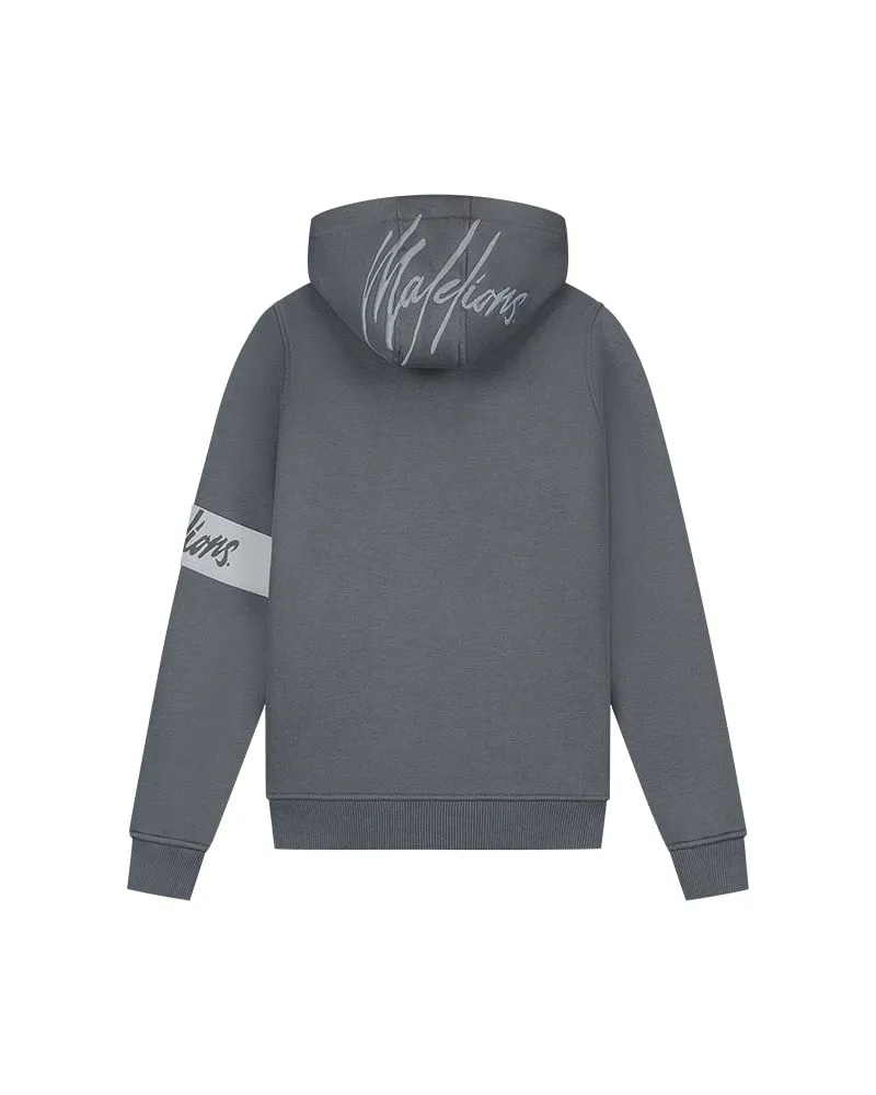 Malelions Junior Captain Hoodie | Dark Grey/Ice Blue