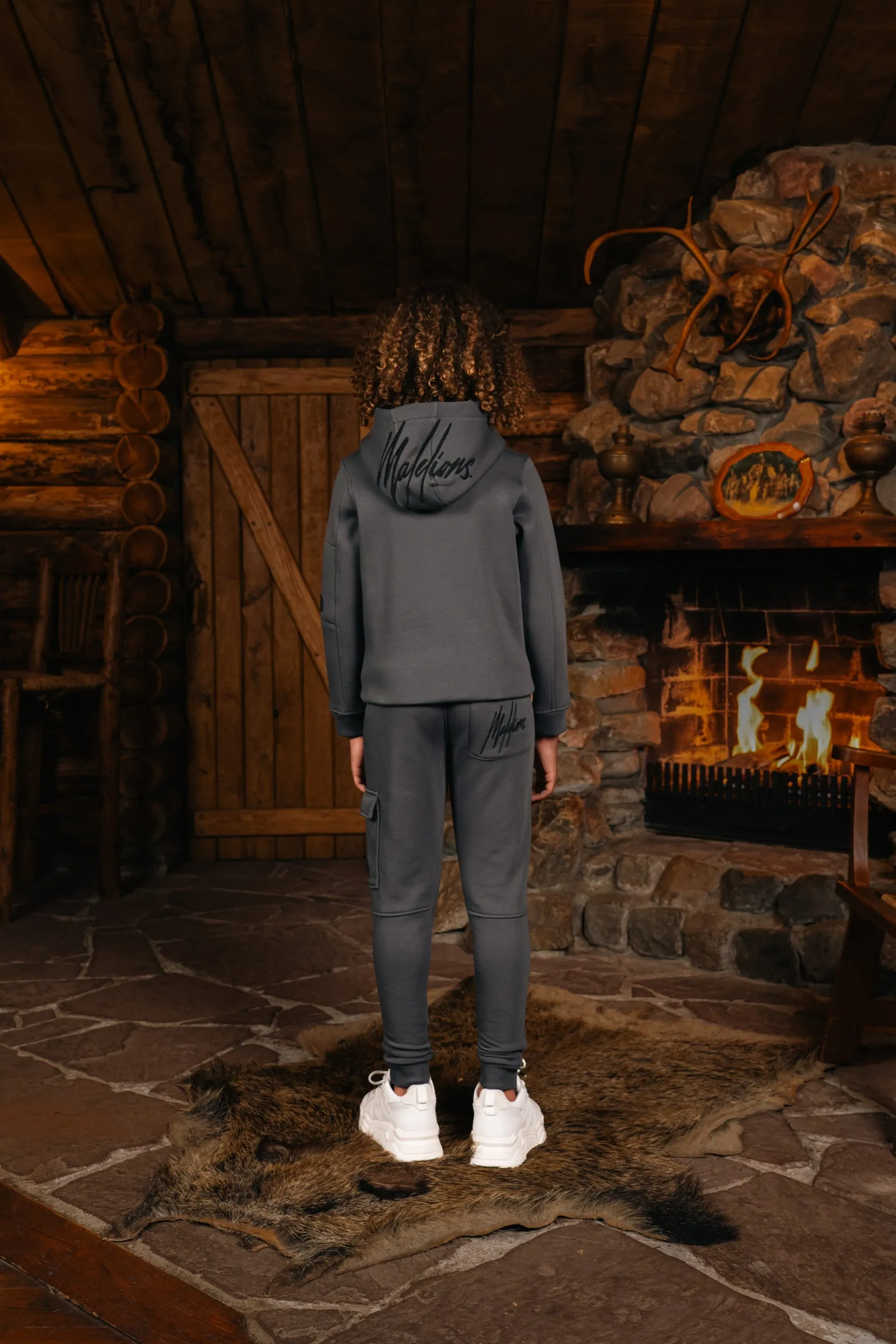Malelions Junior Cargo Hoodie | Dark Grey
