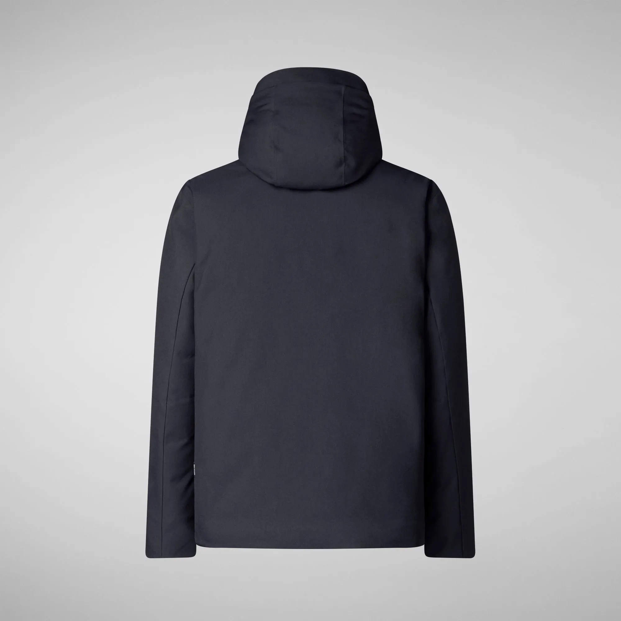 Mens Barnaby Hooded Puffer Jacket - Animal-Free, Blue Black