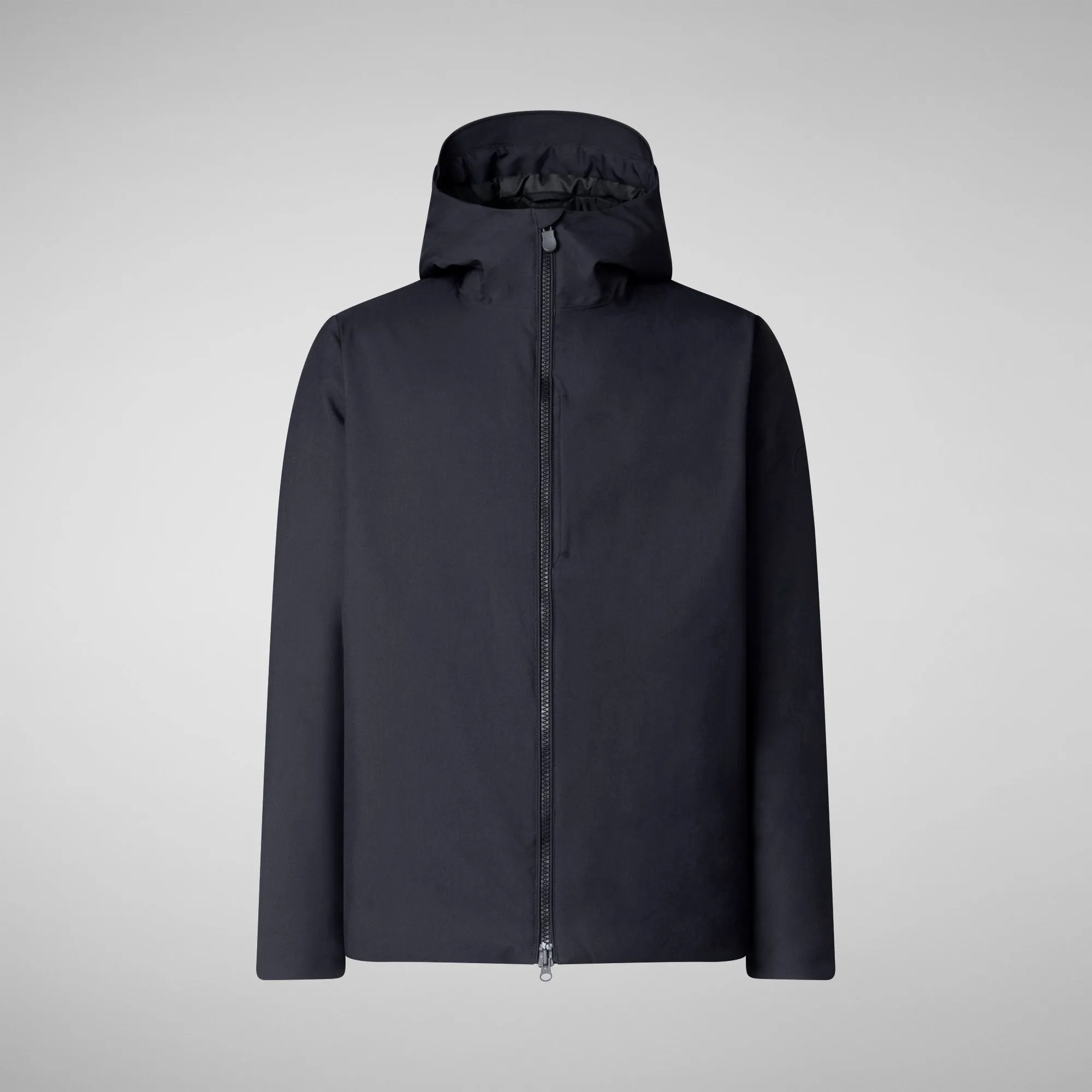 Mens Barnaby Hooded Puffer Jacket - Animal-Free, Blue Black