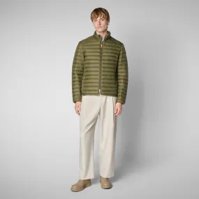 Man's animal free puffer jacket Alexander in dusty olive