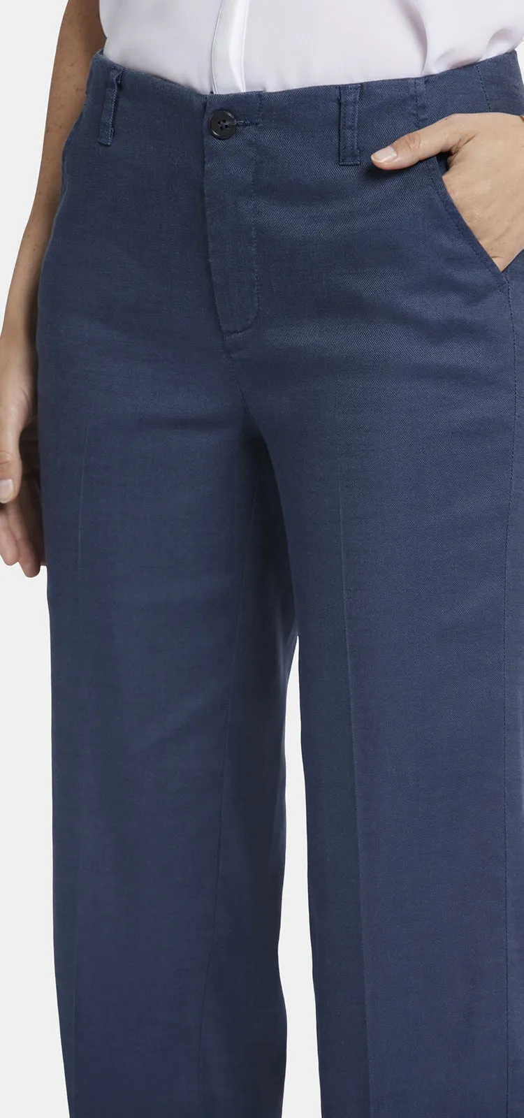 Marilyn Trouser Donkerblauw Stretch Linnen | Oxford Navy