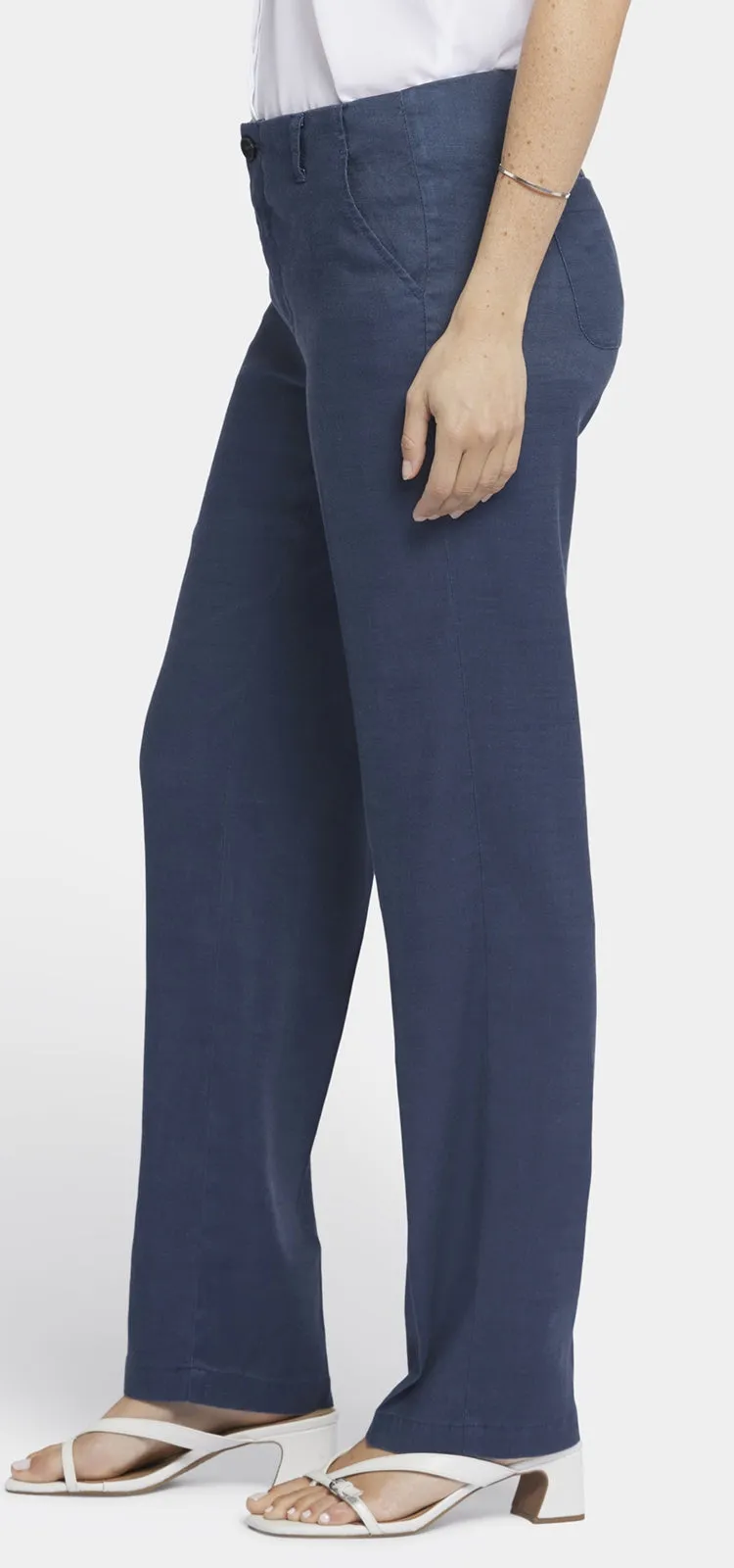Marilyn Trouser Donkerblauw Stretch Linnen | Oxford Navy