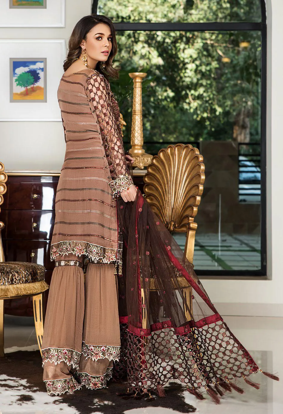 Maryam's Gold Luxury Embroidered Chiffon Collection Vol 5 – MG-60