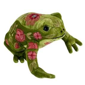 'Megan Frog' Hand Embroidered Silk Velvet Animal Decoration