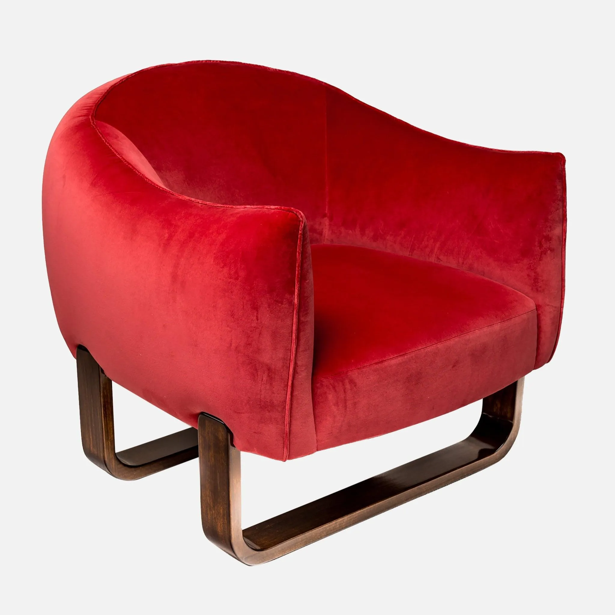 Milo Velvet Red Accent Chair