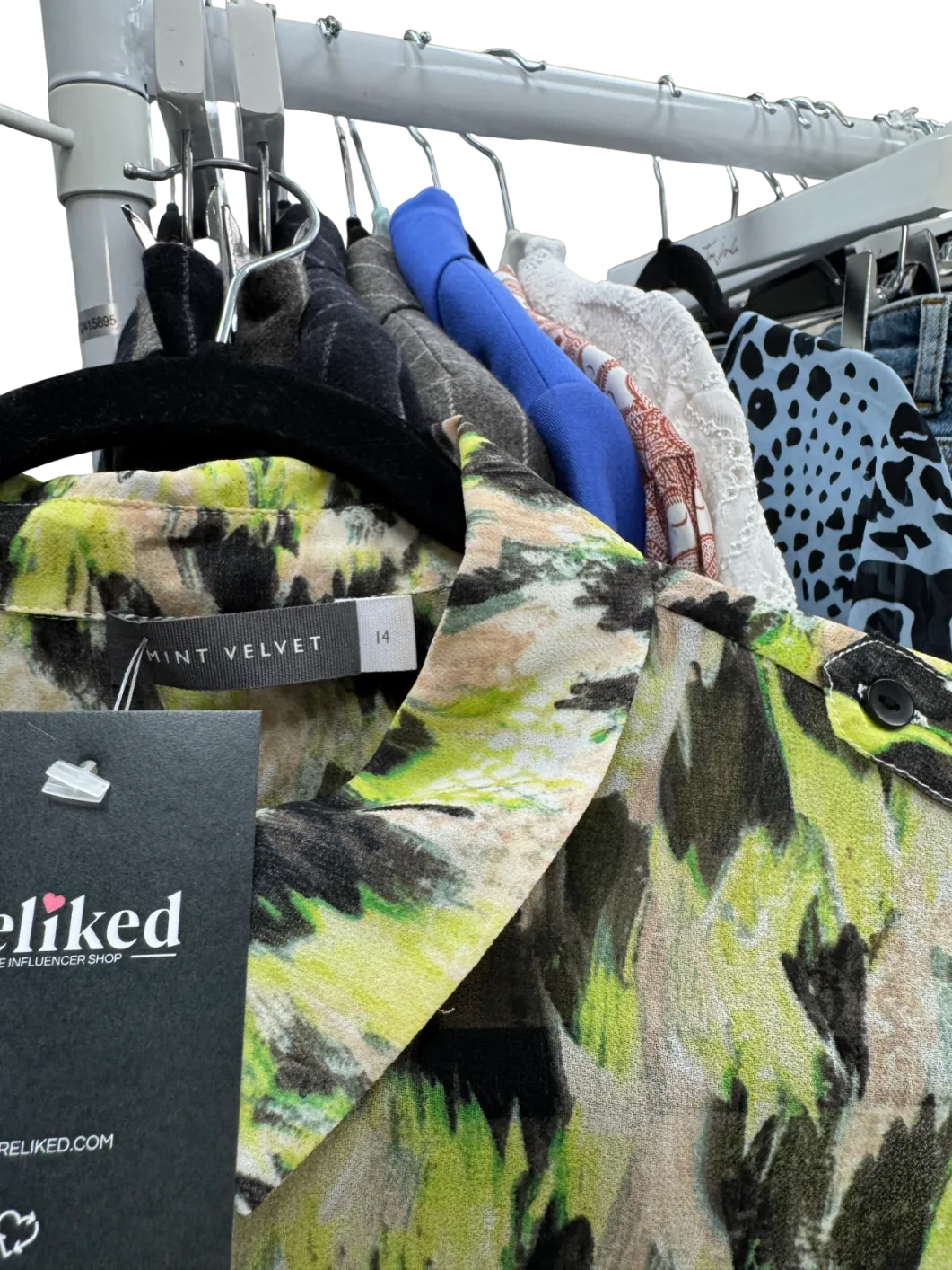 Mint Velvet Multicoloured Chiffon Print Shirt UK 14