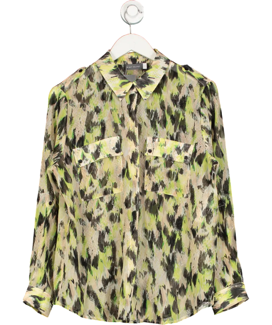 Mint Velvet Multicoloured Chiffon Print Shirt UK 14