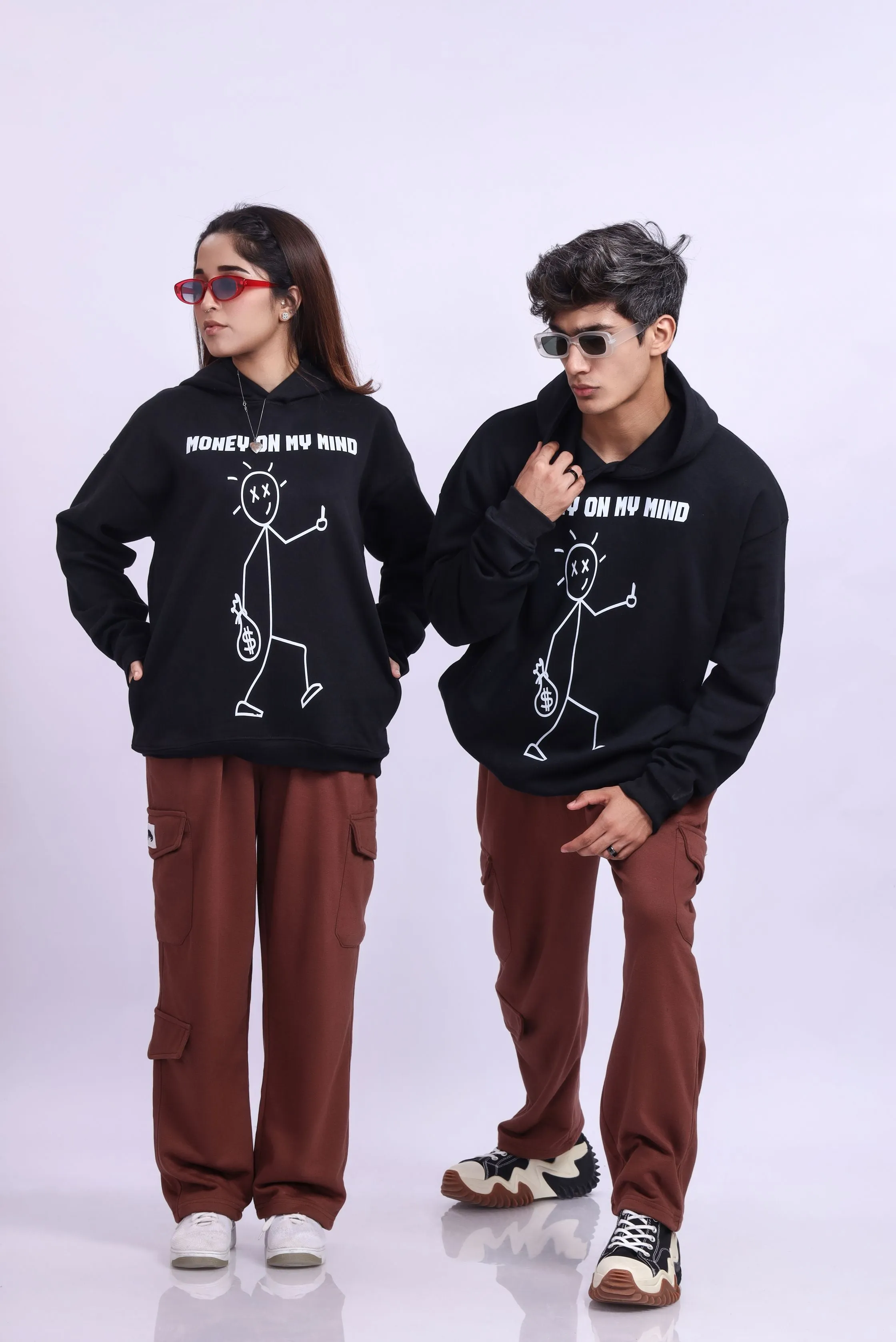 Money On My Mind Black Oversized Hoodie