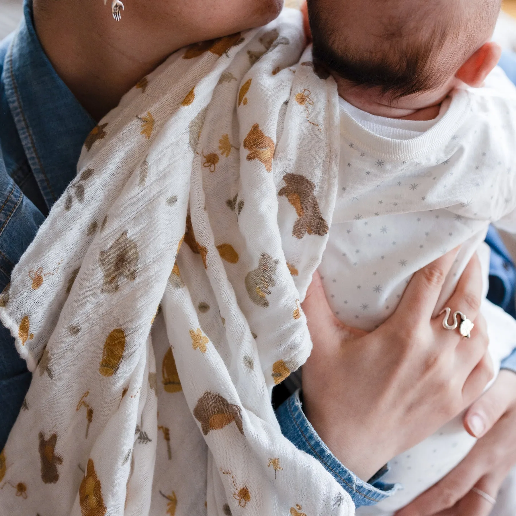 Muslin Swaddle 1pk - Nectar Bear