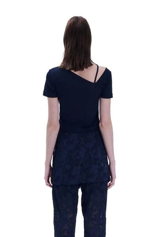 Navy Cut Out T-Shirt