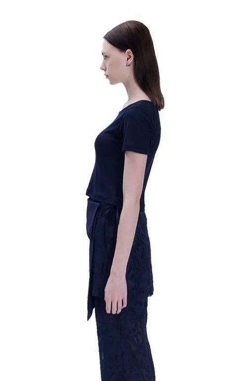 Navy Cut Out T-Shirt