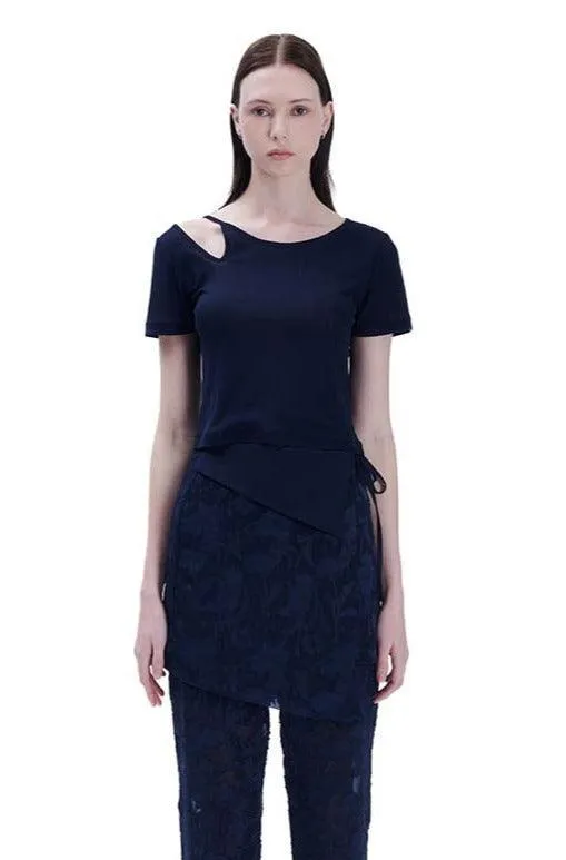 Navy Cut Out T-Shirt